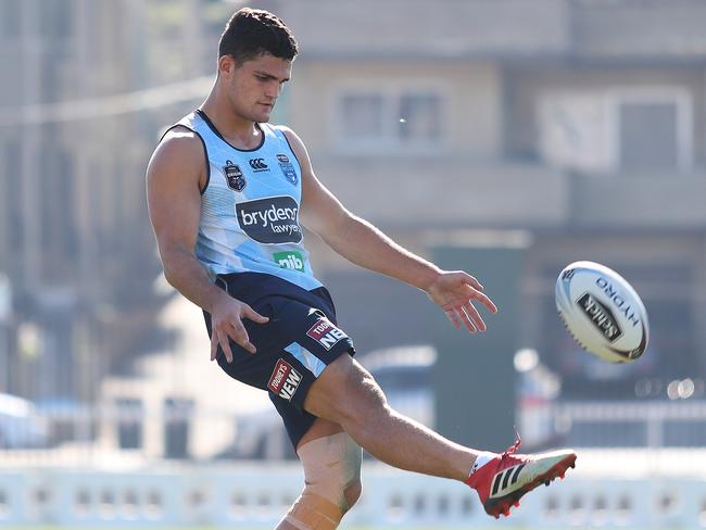 Nathan Cleary warming up. Picture: Brett Costello