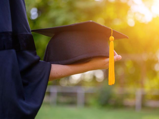 A young female student graduating from university