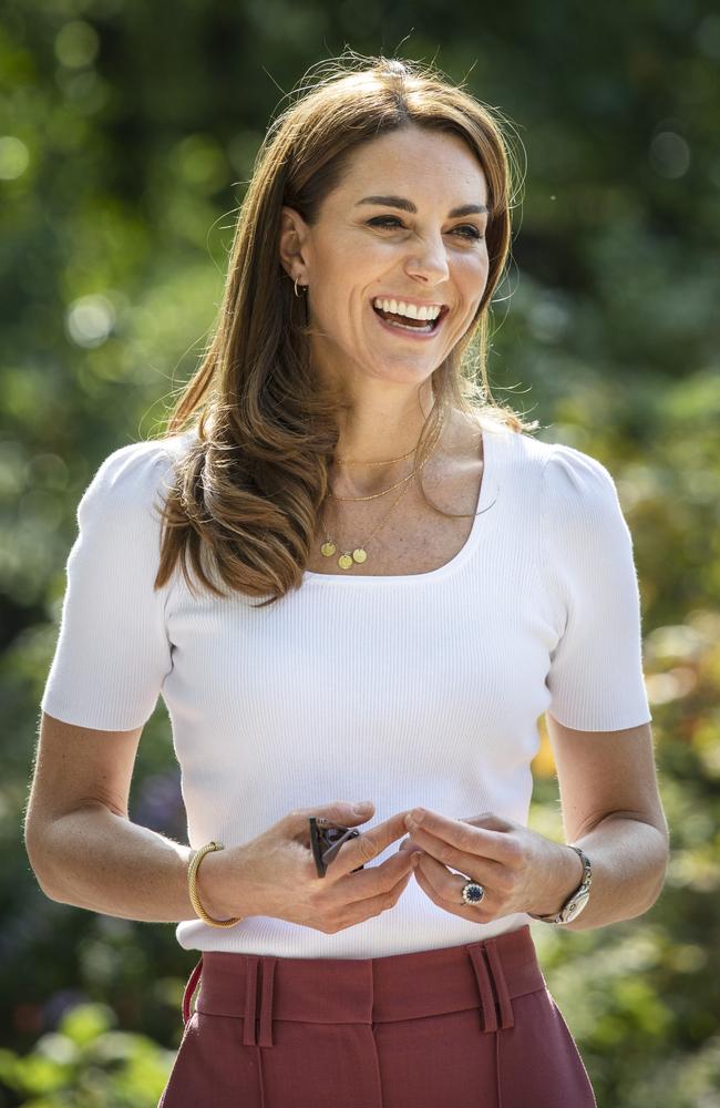 Catherine, Duchess of Cambridge heard from families and key organisations about the ways in which peer support can help boost parent wellbeing. Picture: Jack Hill/WPA Pool/Getty Images