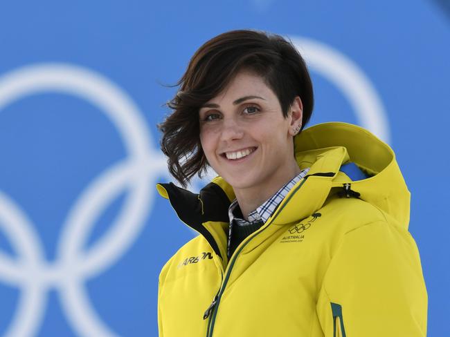 Aerial skier Laura Peel before her event at the Phoenix Snow Park.