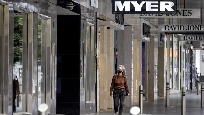 Online sales played a big role in Myer enduring lockdowns and returning to profitability. Picture: NCA NewsWire / David Geraghty