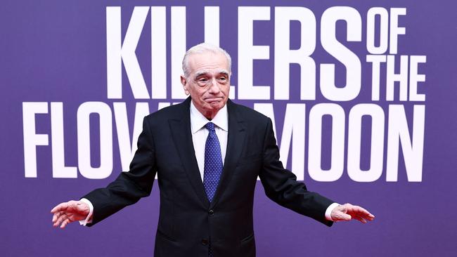 Scorsese poses on the red carpet upon arrival to attend a screening of the film ‘Killers of the Flower Moon’ during the 2023 BFI London Film Festival in London.