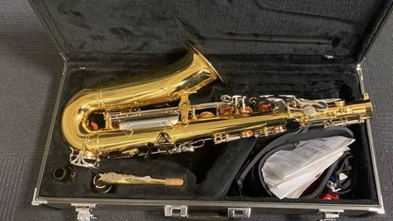 A saxophone found at the Darwin Bus Exchange on Monday. Picture: Supplied/NTPFES