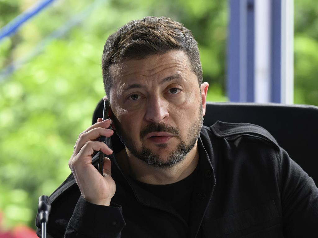 Ukraine's President Volodymyr Zelensky during a meeting at the European Political Community summit in Skanderbeg Square in Tirana, Albania. Picture: Leon Neal/Pool via AP