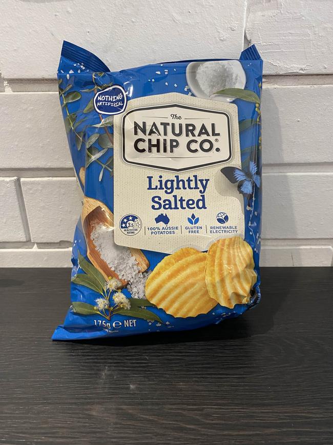 The Natural Chip Co. lightly salted potato chips (175g). Picture: Michaela Meade