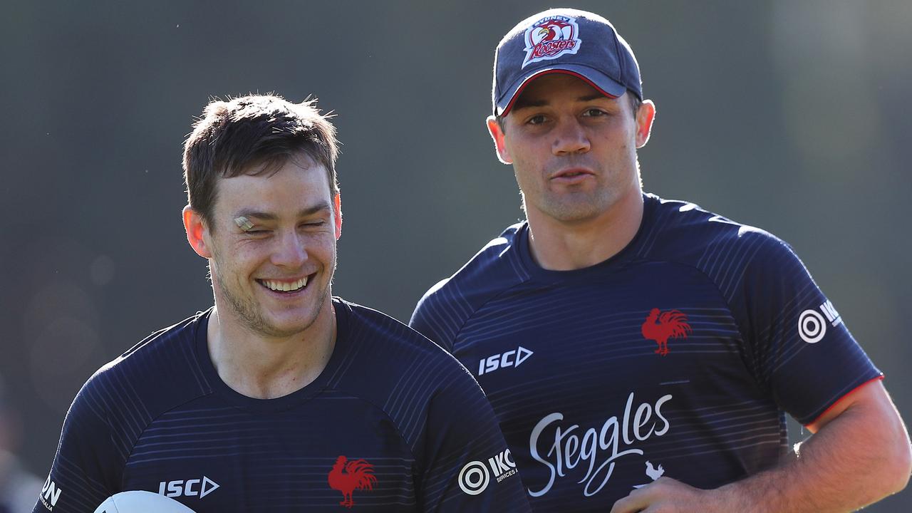 Luke Keary has defended Cooper Cronk after the champion halfback was accused of trying to stifle Sam Walker’s style of play. Picture; Brett Costello