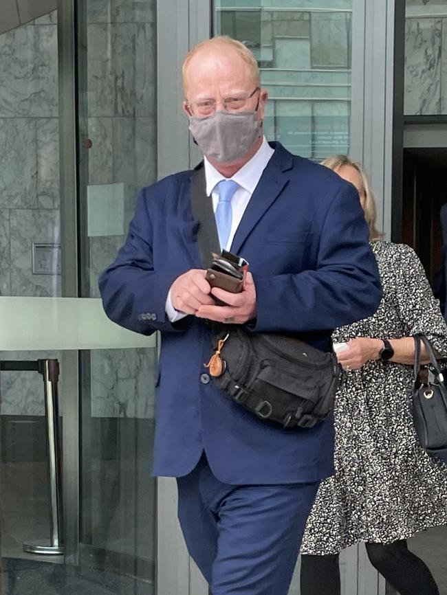 Brendon Lidgard outside Parramatta District Court where his trial continues.