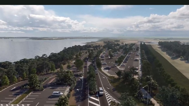 An artist’s impression of the Port of Brisbane cruise ship terminal surrounds. Picture: Arup