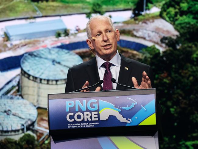 Santos Executive Vice President (Eastern Australia and Papua New Guinea)  Brett Darley at the PNG Investment conference. Santos is in talks over a $80bn merger with Woodside. Jane Dempster/The Australian.