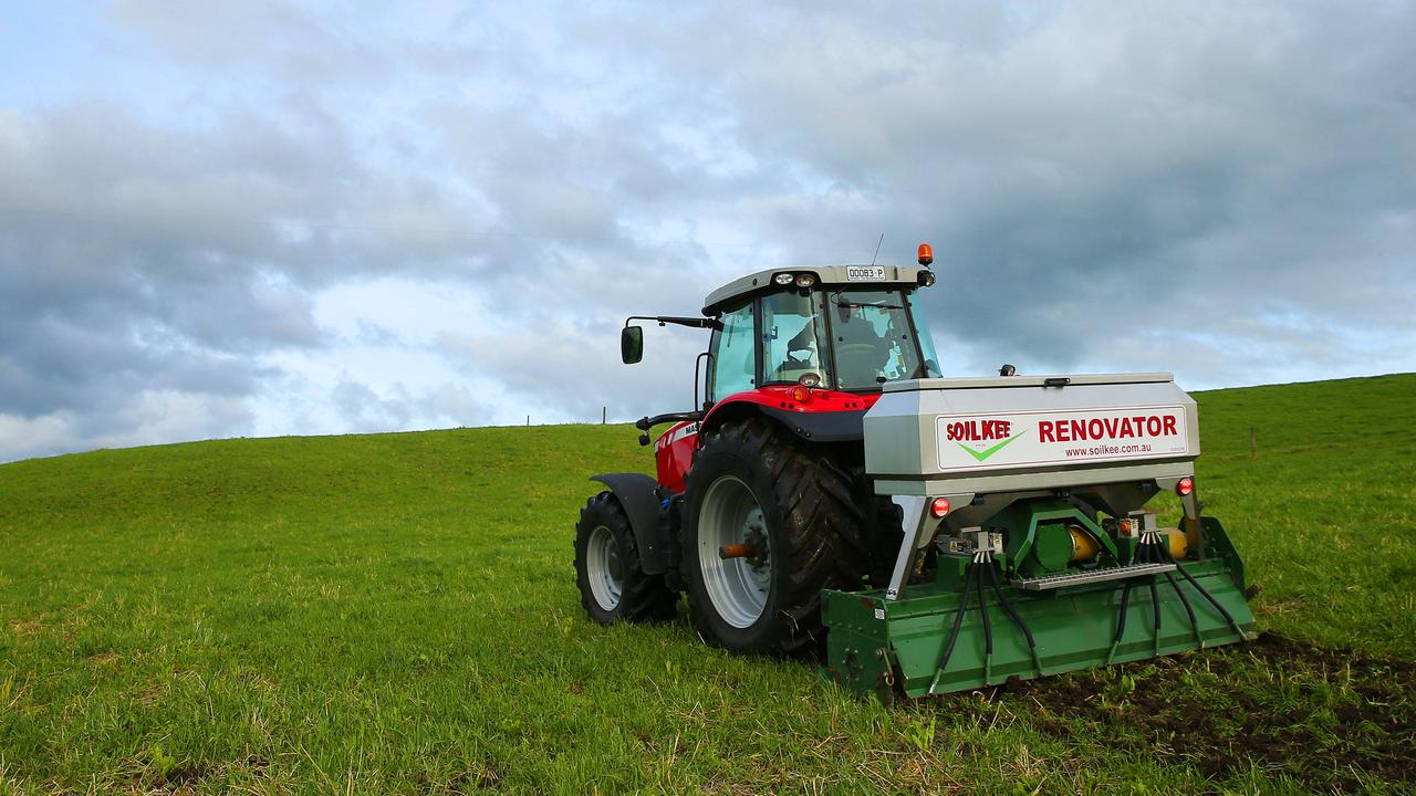 The Soilkee Renovator was born from Niels’ decision to improve his soils after noticing a decline in pasture growth. The machine builds topsoil, improves soil health and function, and enhances plant growth and biodiversity. Picture: Andy Rogers