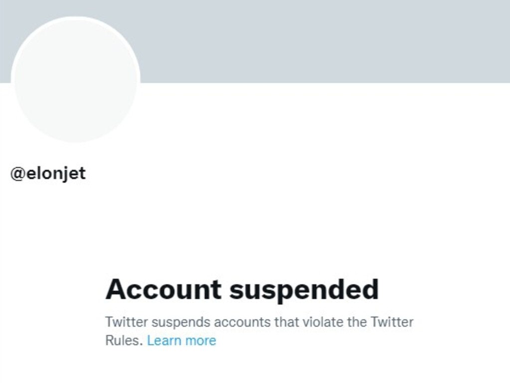 The now suspended ElonJet account