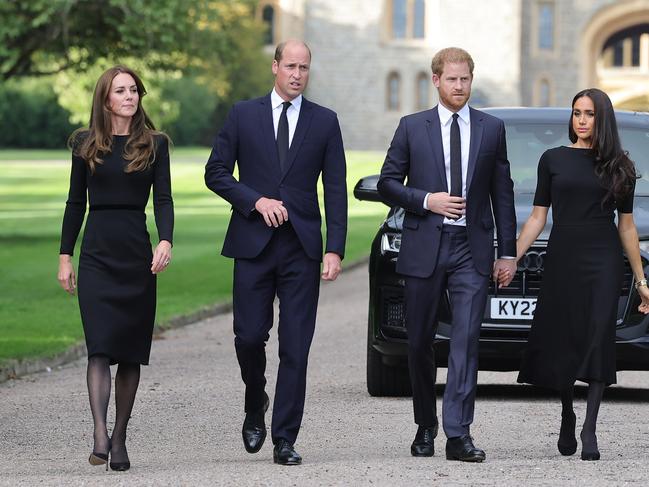 The former “fab four” put on a united front in the wake of the Queen’s death but it took much wrangling to get them together. Picture: Getty Images