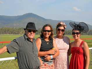 George and Jude Bust with Angeline Bauer and Carlie Erion at the Mount Perry Races. Picture: Felicity Ripper