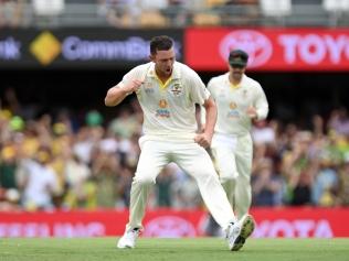 Josh Hazlewood claimed the key wicket of Joe Root. Picture: Bradley Kanaris/Getty Images)