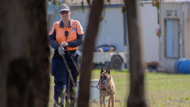 Adele Jago with search dog Chilli.