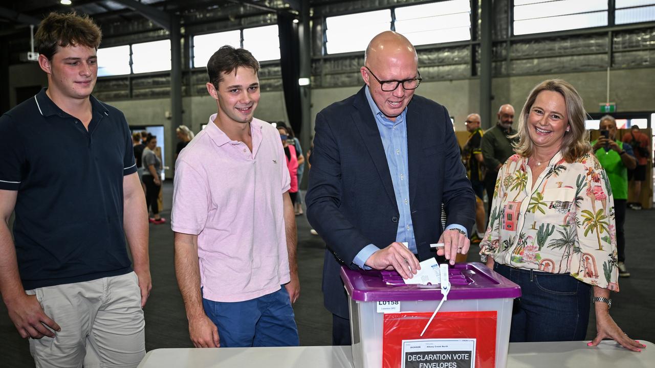 ‘Quiet Australians’ will decide tonight’s outcome, says Peter Dutton as he votes