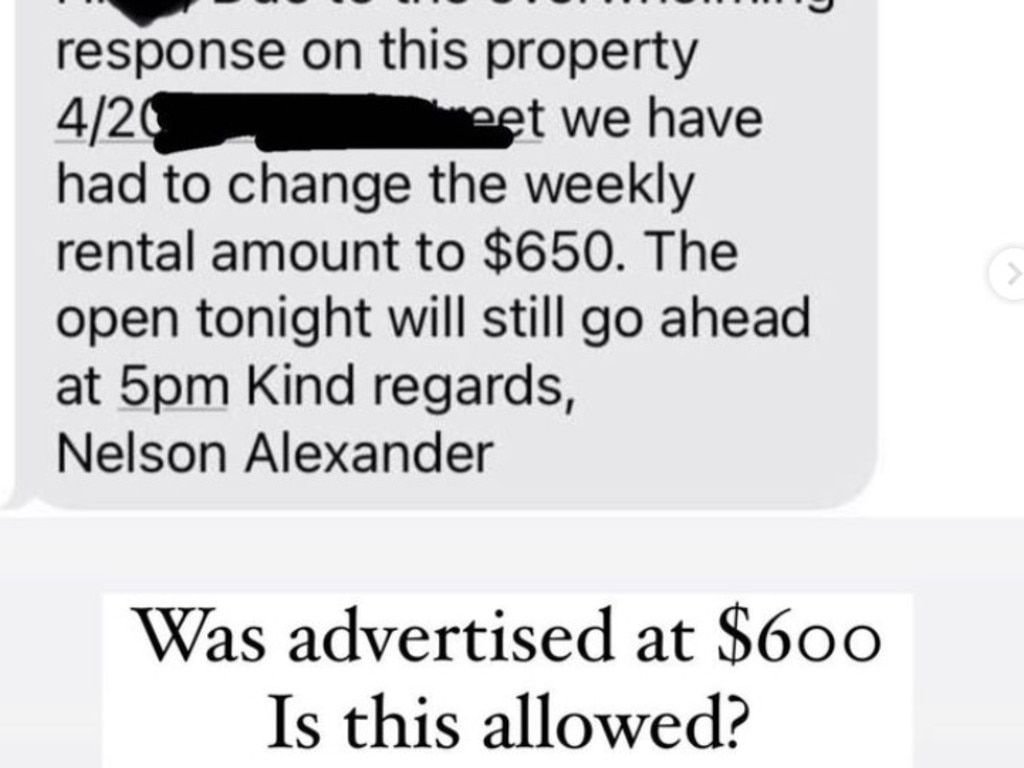 Prospective renters shared their shock at real estate tactics. Picture: Jacqui Felgate Instagram