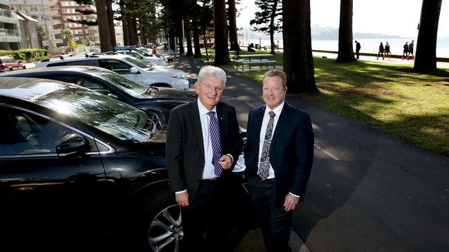 Northern Beaches administrator Dick Persson anxecutive officer Mark Ferguson previously made widespread changes to beach parking. Picture: Annika Enderborg.