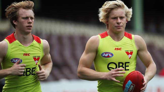 Sydney’s academy guns Callum Mills and Isaac Heeney. Picture. Phil Hillyard