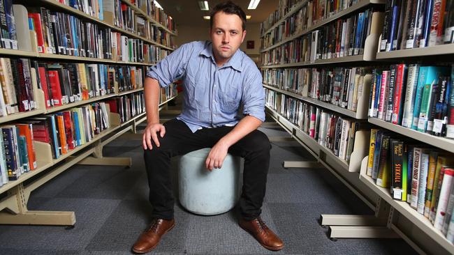 15/12/15 Writer Sam Twyford-Moore is disappointed in the government's decision to scrap the Book Council of Australia which is only a new strategic body for developing book industry policy. Aaron Francis/The Australian.