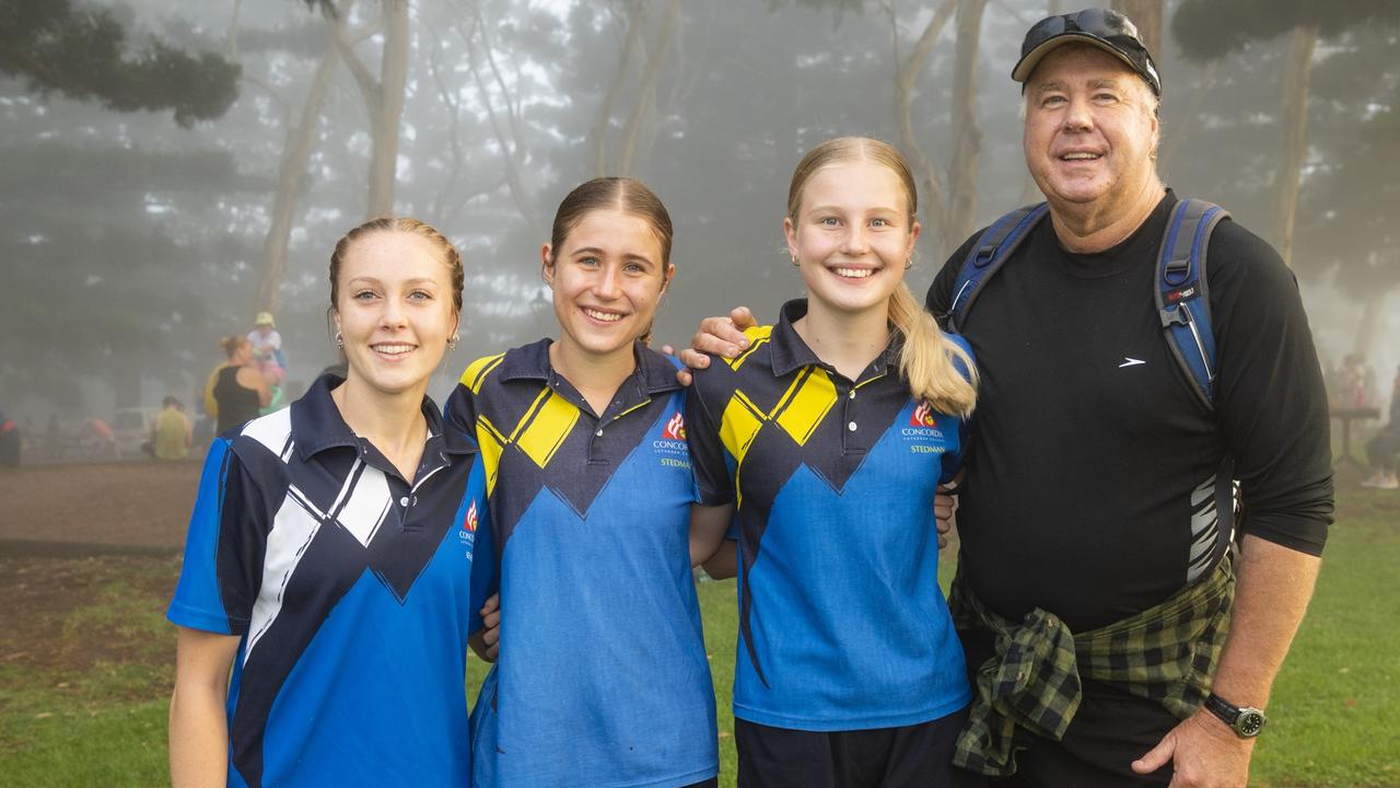 At Peak2Park 2022 are (from left) Skye Arnold, Jasmine Hollonds, Jorja Hollonds and Dean Hollonds, Sunday, April 3, 2022. Picture: Kevin Farmer