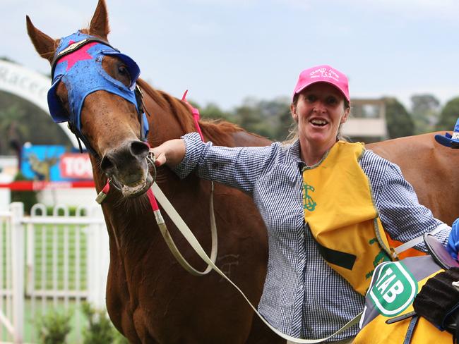 RACING - Warwick Farm races. Trainer Sarah Murray-Leslie and jockey Kayla McEwen after Race 6 where they finished back in the field with No.1 Moment of Clarity.