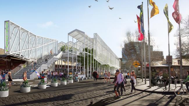 Artist's impression of market pavilion proposal for the Queen Victoria Market renewal project.