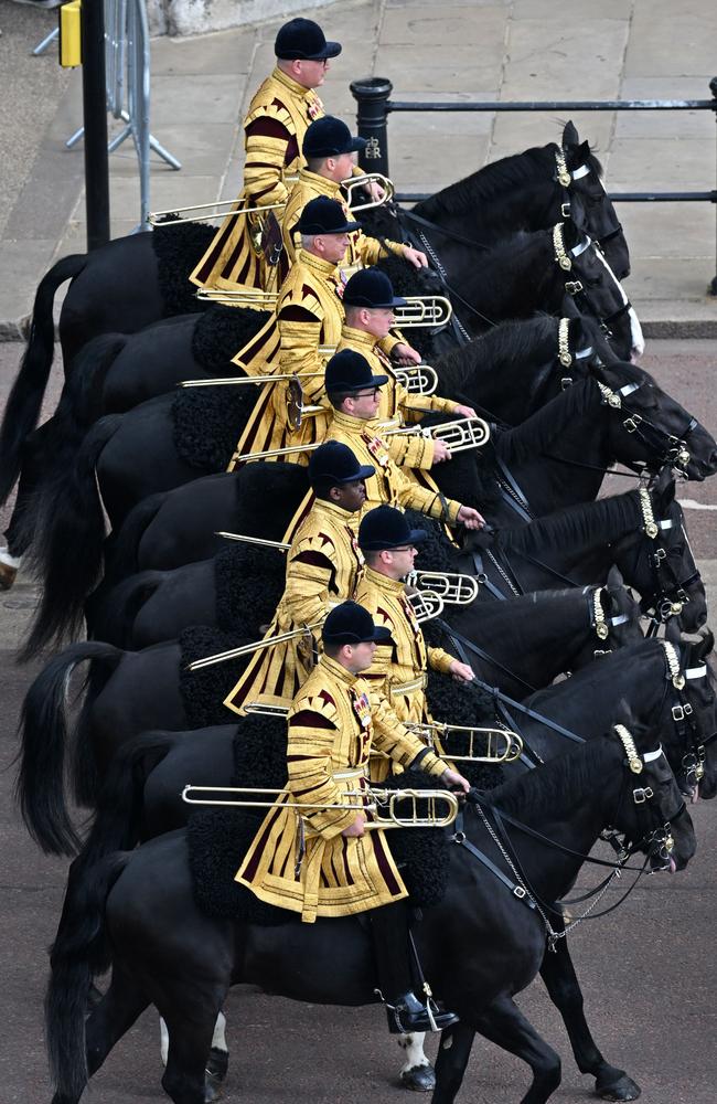 Members of Band of the Household Cavalry take part in the Queen's Birthday Parade. Picture: AFP