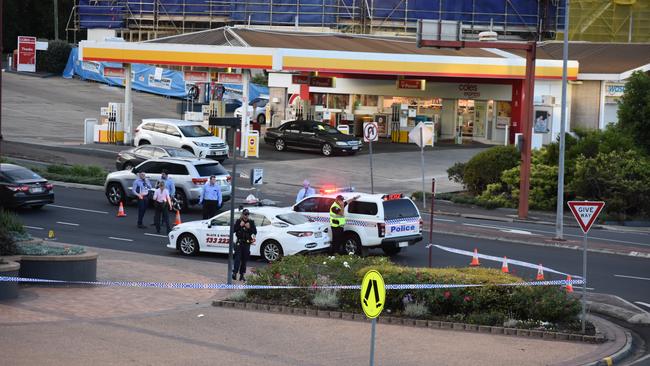 The crime scene after Toowoomba man Robert Brown was pushed and killed while waiting for a taxi at Grand Central Shopping Center in February 2023. Picture: Peta McEachern