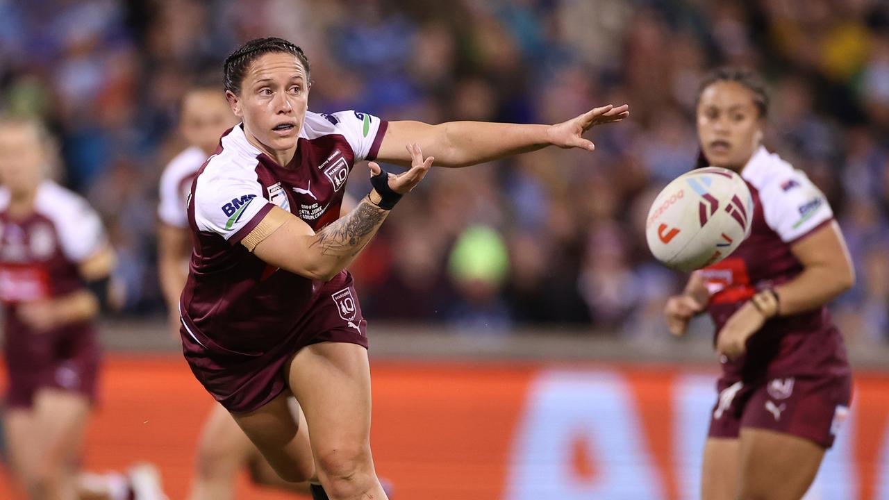 Brittany Breayley-Nati was solid for the Maroons. Picture: Cameron Spencer/Getty Images