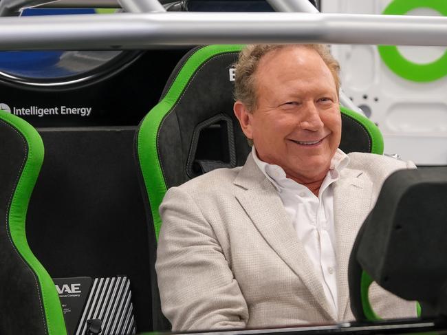 2023/1012 Fortescue chairman Andrew Forrest at the opening of the Fortescue WAE manufacturing plant at Kidlington, United Kingdom, as he learns more about battery research and development plans. Picture: Jacquelin Magnay