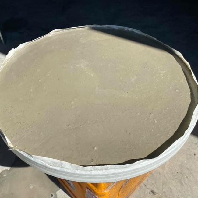 One woman filled the empty table top with concrete. Picture: Facebook