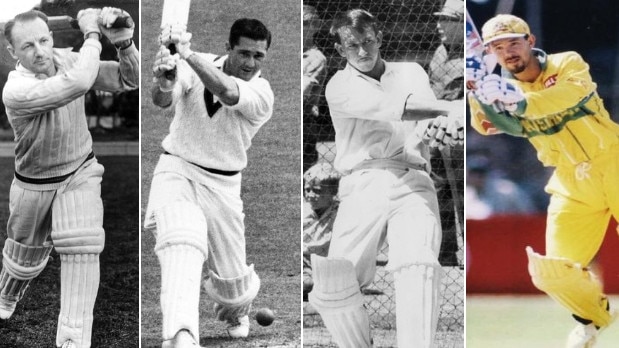 Test greats (l-r) Don Bradman, Neil Harvey, Doug Walters and Ricky Ponting were all selected for Australia early in their careers.