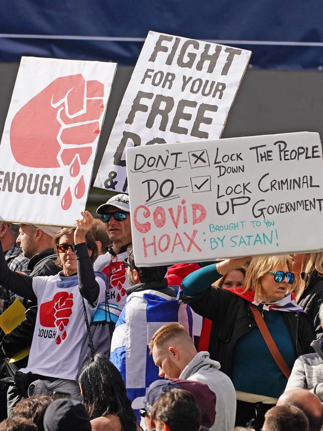 Protesters in Melbourne on May 10. Picture: AAP Image/Scott Barbour