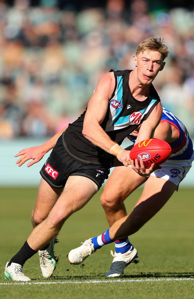 Todd Marshall is set to line up at some level this weekend. Picture: Sarah Reed/AFL Photos via Getty Images.