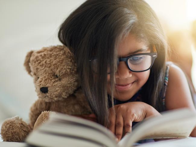 Reading with a friend.