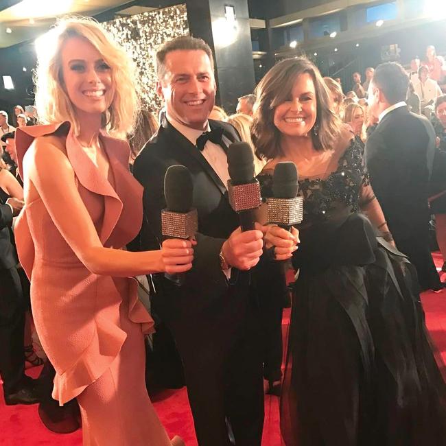 Dream team ... Wilkinson and Stefanovic with colleague Sylvia Jeffreys at the 2017 Logies, four months before that awkward final show in October.