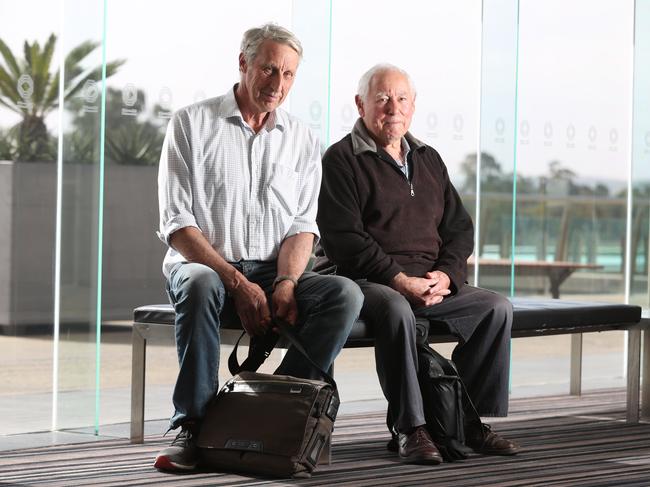 30.4.2019.Investors in Angas Securities meeting at Convention Centre to vote on the latest changes to a repayment deal which would leave them $42 million out of pocket. The alternative is the company falling into administration, which would be even worse.Investors:Andrew Tilley, 70, Brownhill Creek and Chris Madsen, 81, Semaphore. PIC TAIT SCHMAAL.