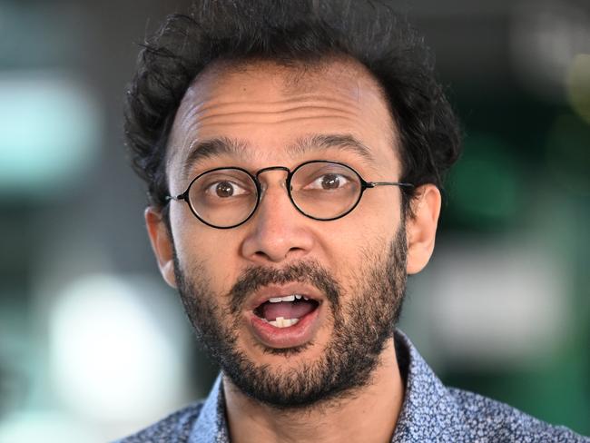 BRISBANE, AUSTRALIA - NewsWire Photos - JULY 26, 2022. Greens Brisbane City Councillor Jonathan Sri leaves the Magistrates Court in Brisbane. He was found guilty of holding an unauthorised protest.Picture: NCA NewsWire / Dan Peled