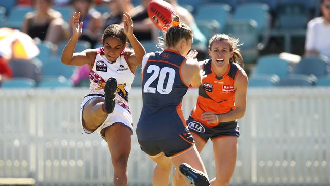 Courtney Hodder missed out on a chance at a goal of the year contender. Picture: Getty Images