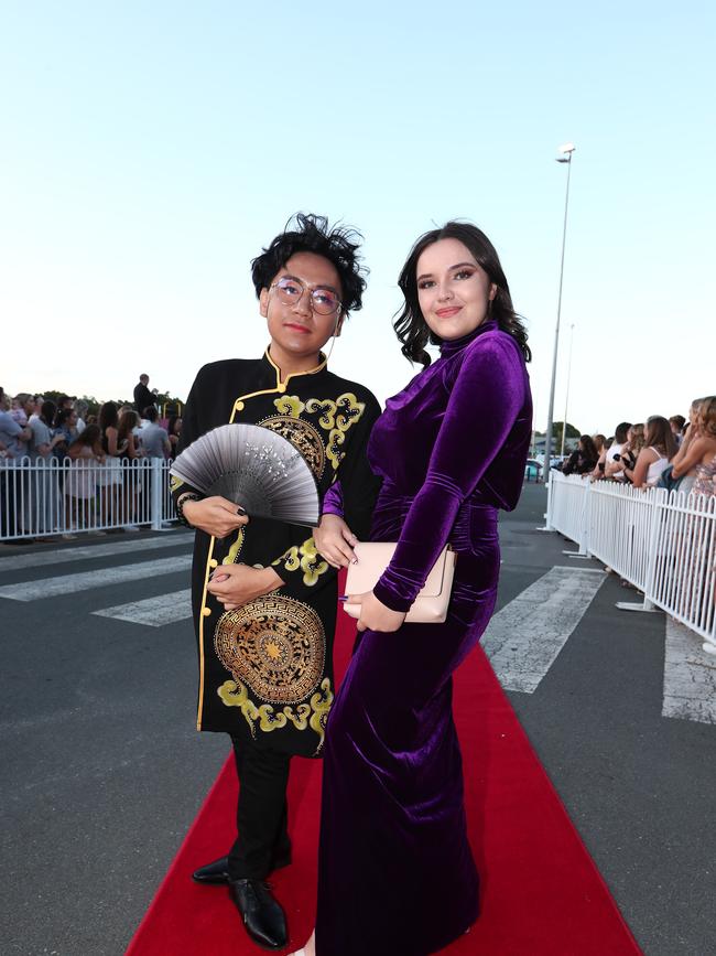 Hayley Ross and William Ngo at the Benowa State High Formal at Aquis Park Convention Centre in Bundall. Photograph : Jason O'Brien