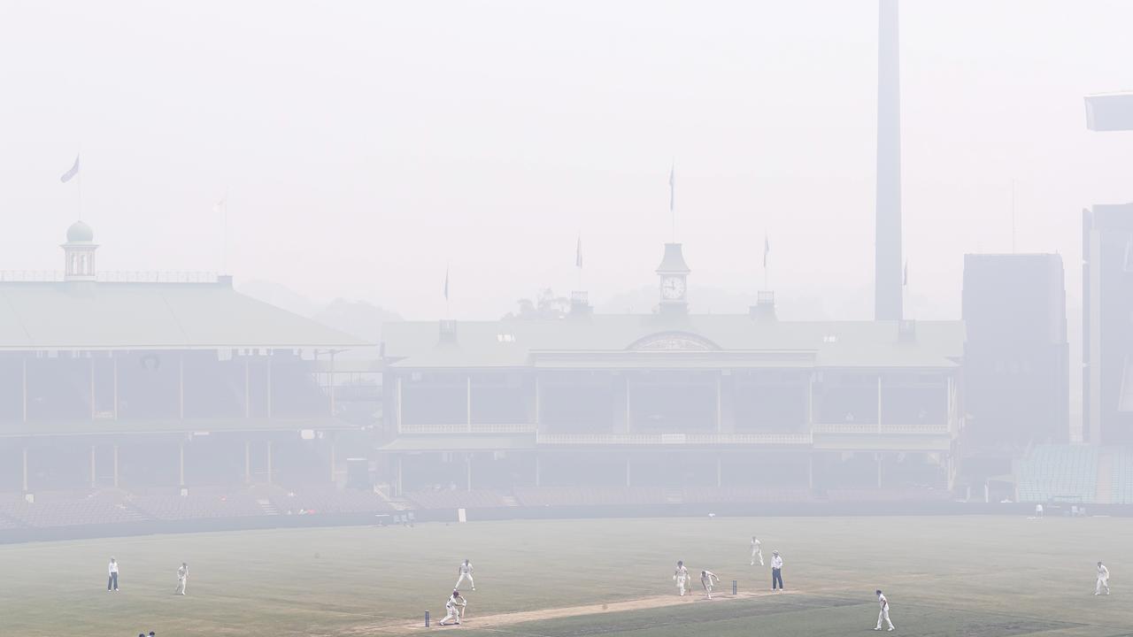 The SCG, like the rest of Sydney, was blanketed in a smoky haze.