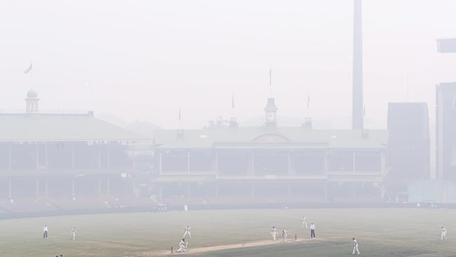 The SCG, like the rest of Sydney, was blanketed in a smoky haze.