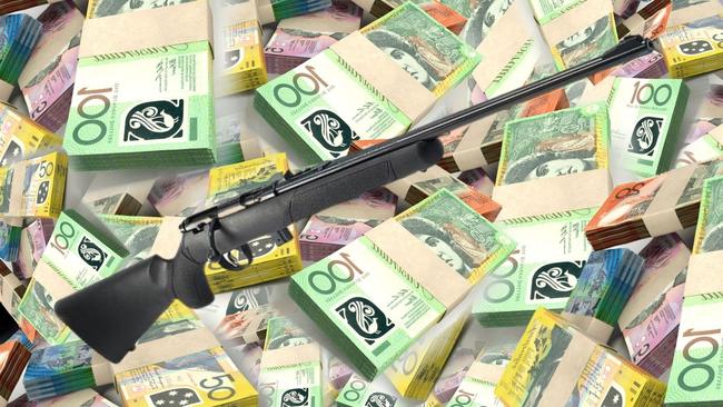 The gun and cash was found in the roof cavity of his home. Picture: Supplied.