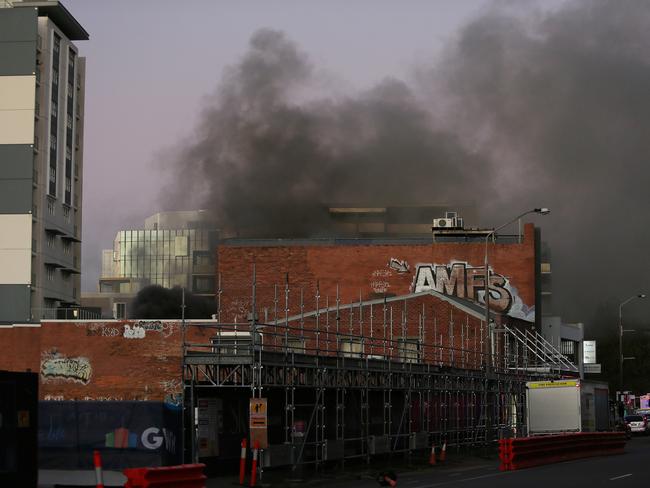 The Newcastle CBD pub in Hunter St Newcastle goes up in flames. Picture by Peter Lorimer.