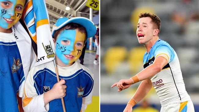 Gold Coast Titans new NRL recruit Thomas Weaver is one of the Titans biggest fans, pictured here in 2008 when he was just five.