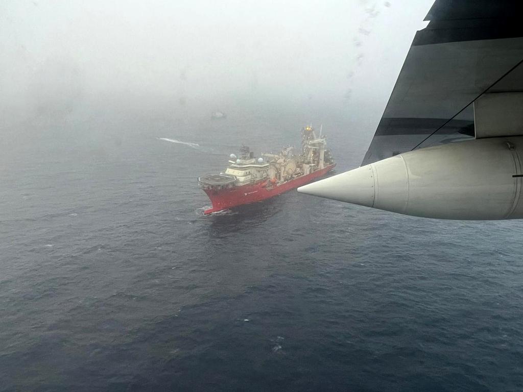 The ship Deep Energy in the search area for the missing Titan submersible. The Arctic Horizon has a 15-hour trip to join reach the search area. Picture: AFP