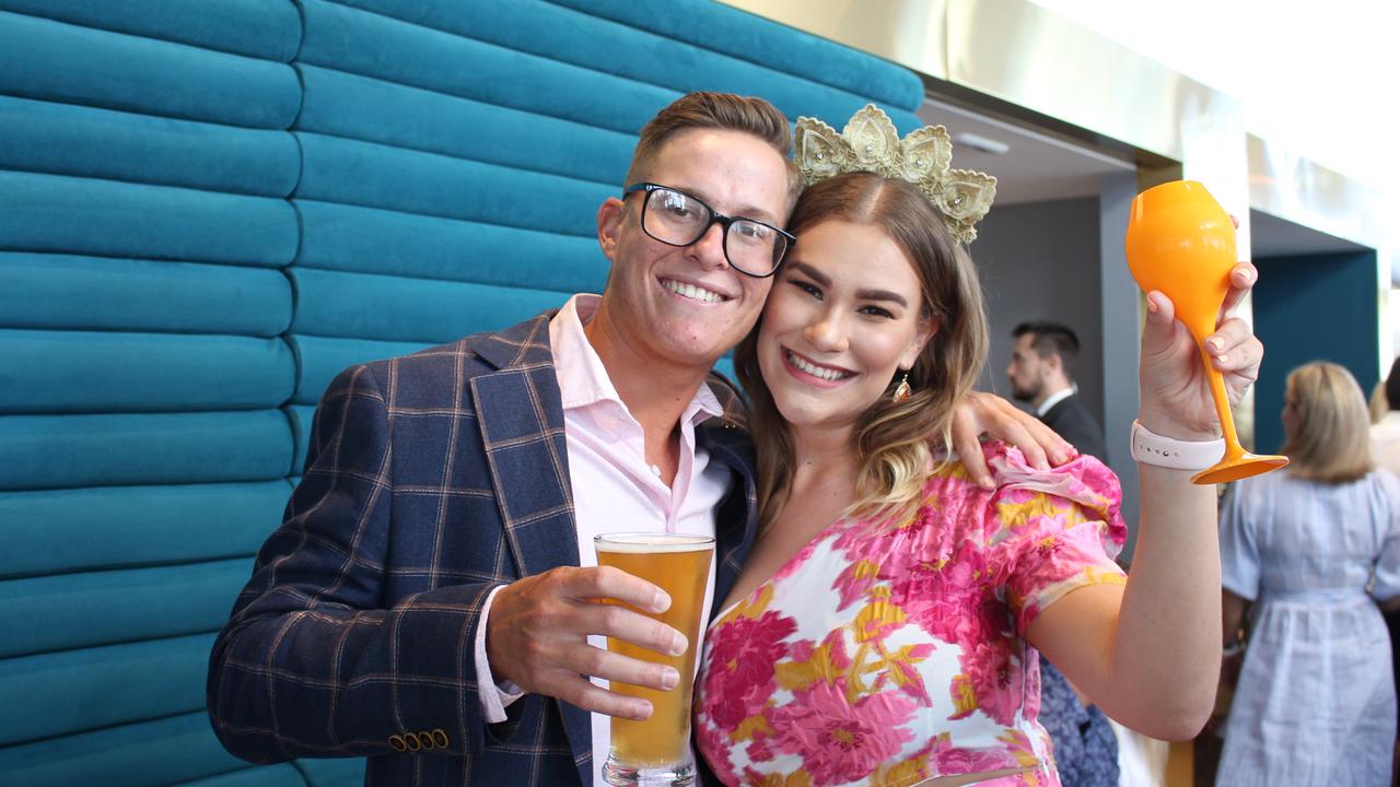 Christie and Tasman Perrin from Surfers Paradise at the Star on Melbourne Cup day.