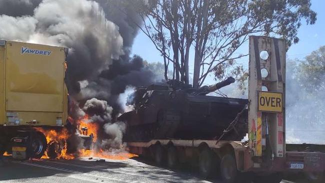 The cabin came off of the yellow B-double truck in the Bruce Highway crash south of Rockhampton on July 19, 2023.