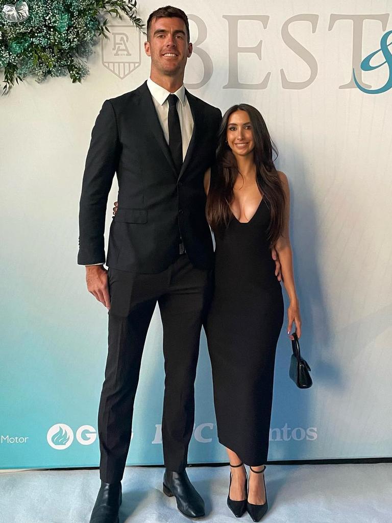 Stephanie Librandi and partner PAFC ruck Scott Lycett. Picture: Instagram